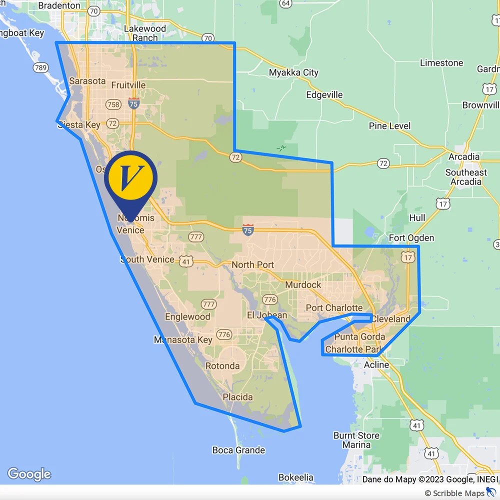 Venice Pest Control Service Area Map - Florida